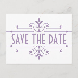 Anúncio Cartão postal de Save the Date Ornamental Fancy ro