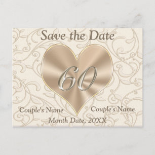 Anúncio Cartão Postal de Save the Date Personalizado 60º A