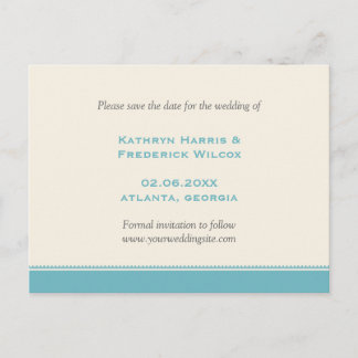 Anúncio Cartão postal de save the date personalizado com b