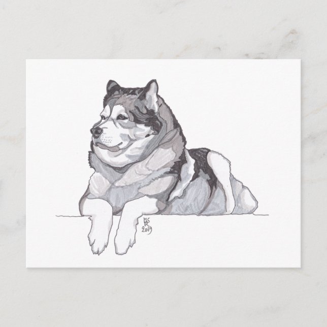 Anúncio Cartão postal do Alasca Malamute de 2019 (Frente)