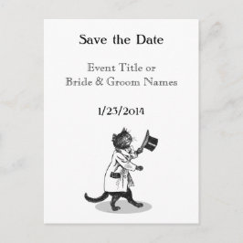 Anúncio Cartão postal personalizado de Save the Date Gato 