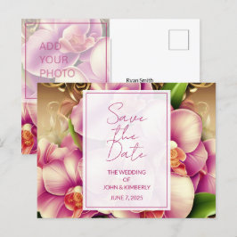 Anúncio Cartão Postal QR Code de Foto de Casamento Ornamen