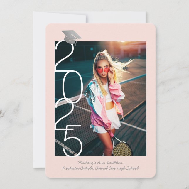 Anúncio Casa Aberta da Graduação da Cinza Rosa Moderna de  (Frente)