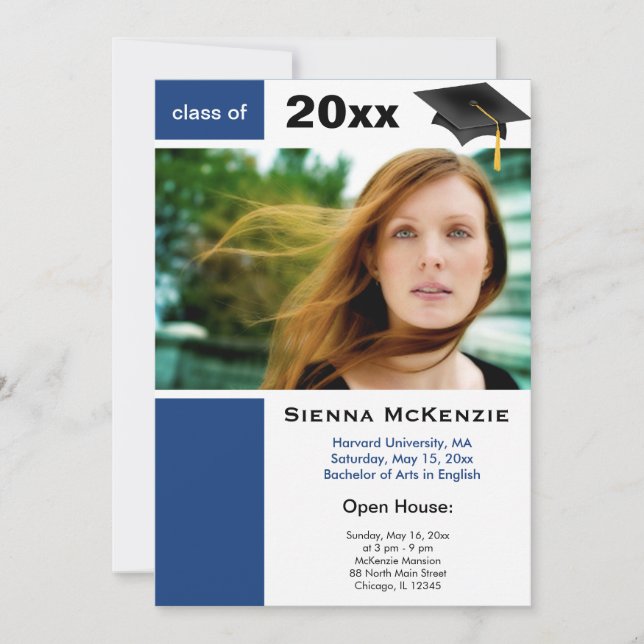 Anúncio Casa aberta de graduação Blue) (Frente)