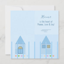 Casa, Cerca e Tulipas Coloridas Festa Azul Convida