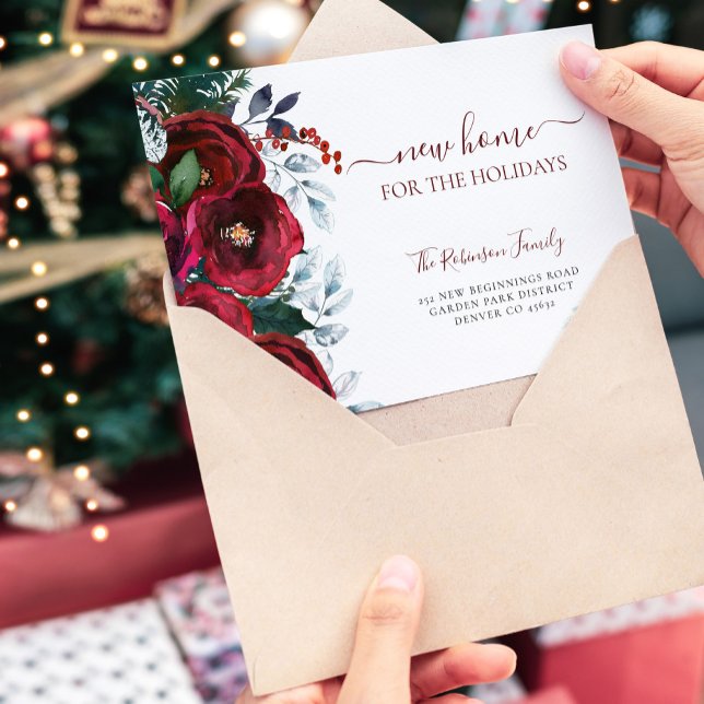 Anúncio Casa nova de Natal para as férias em movimento (Criador carregado)