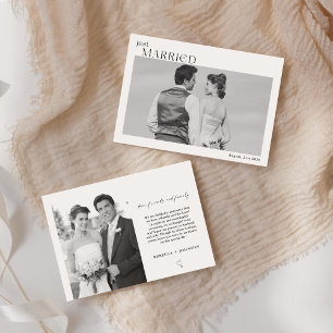 Anúncio Casados Recentemente Foto Preta e Branca Moderna