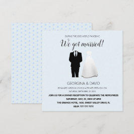 Anúncio Casamento Azul Moderno! Nós Nos Casamos