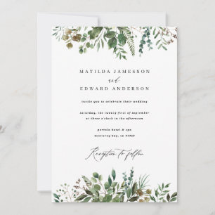 Anúncio Casamento botânico folha verde folhagem aquarela