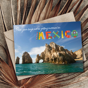 Anúncio Casamento Cabo San Lucas México Salvar a Data