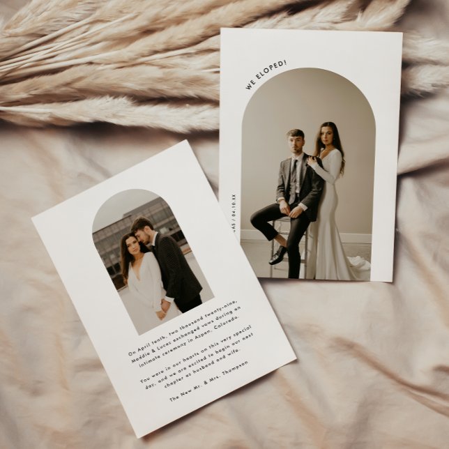Anúncio Casamento com Elopement Minimalista Arco 2-Foto (Criador carregado)