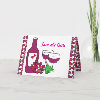 Anúncio Casamento com vinheta de vinho tinto Salvar cartõe