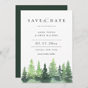 Anúncio Casamento Da Floresta De Aquarela Salva A Data