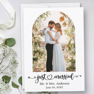 Anúncio Casamento de Arco do Coração da Caligrafia