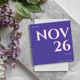 Anúncio Casamento de Blush Roxo Mínimo e Negrito Salve a D