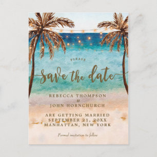 Anúncio casamento de boho Beach salvar o cartão postal