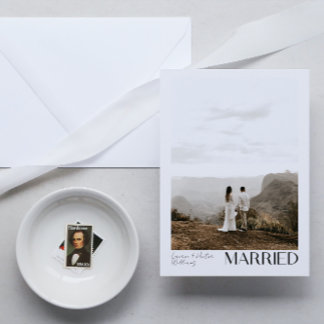 Anúncio Casamento de Código QR com Script de Foto Mínimo C