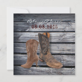 Anúncio Casamento de Cowboy Western de Madeira de Celeiro