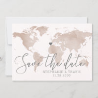 Casamento de Destino do Mapa Mundial Salve a Data