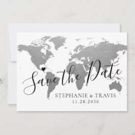 Anúncio Casamento de Destino do Mapa Prateado Salve o Cart