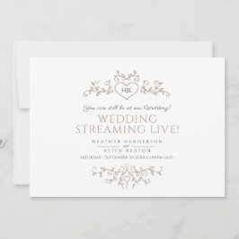 Anúncio Casamento de folhas brancas monograma em direto