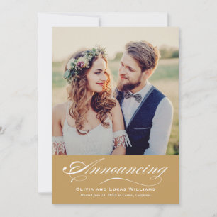 Anúncio Casamento de Foto de Casamento de Script Elegante 