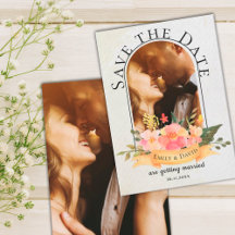 Casamento de Foto Floral Aquarela Elegante Fofa