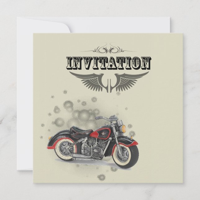 Anúncio Casamento de motoqueiro grunge rústico (Frente)