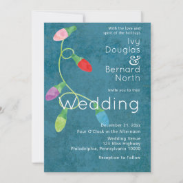 Anúncio Casamento De Natal Moderno Com Luzes De Férias