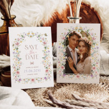 Casamento de Pastel Wildflower Elegante Salvar a D