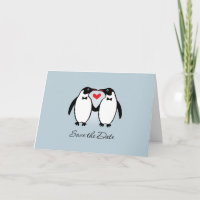 Casamento De Pinguins De Gay Bonito Salva A Data