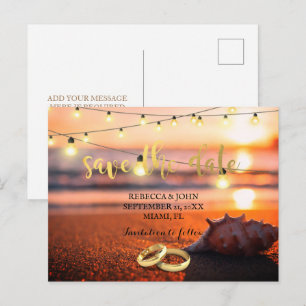 Anúncio Casamento de praia salve cartão postal