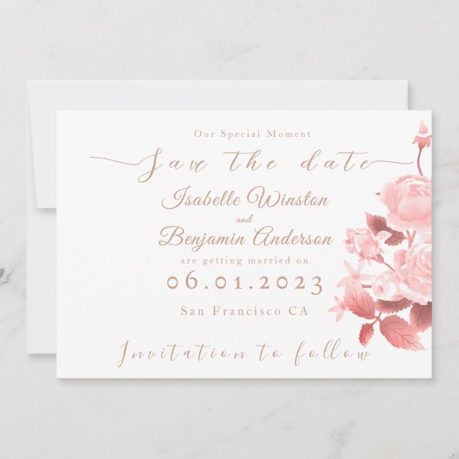 Anúncio Casamento de Rosa Chic Elegante (Frente)