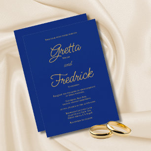 Anúncio Casamento de Script Dourado Real Real do Elegance 