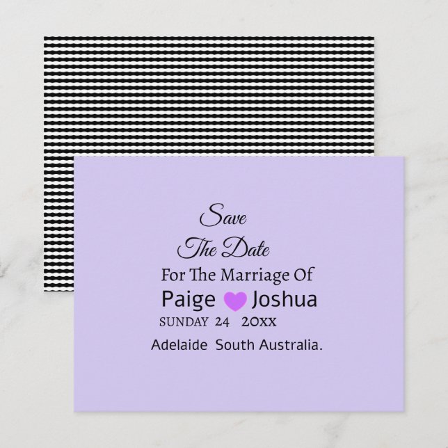 Anúncio Casamento de Tipografia Moderna Lavanda Twist  (Frente/Verso)