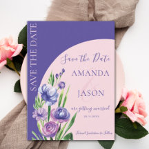 Casamento Elegante de Blush Floral Roxo Salve a Da