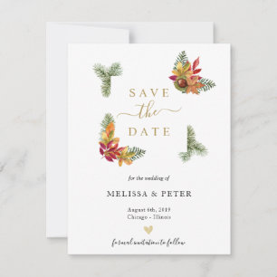 Anúncio Casamento elegante de outono, salvar a data
