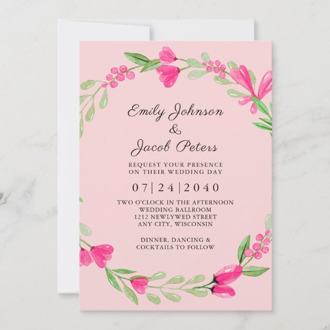 Anúncio Casamento Elegante de Rosas claro Vermelhos Florai (Frente)