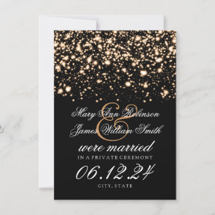 Anúncio Casamento Elegante / Elopement Dourado Meia-Noite