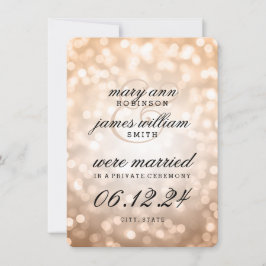 Anúncio Casamento Elegante/Luzes de Cobre Elopement