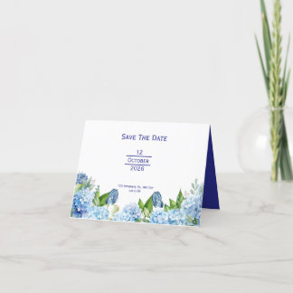 Anúncio Casamento Floral Azul Elegante