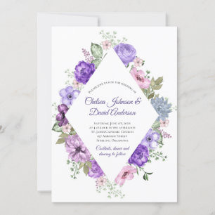 Anúncio Casamento Floral Rosa Púrpura Ultra Violeta