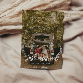 Anúncio Casamento Foto de Roteiro Moderno 'Acabei de Casar