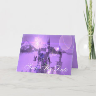 Anúncio casamento gótico castelo roxo romântico