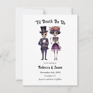 Anúncio Casamento gótico salva esqueletos de data