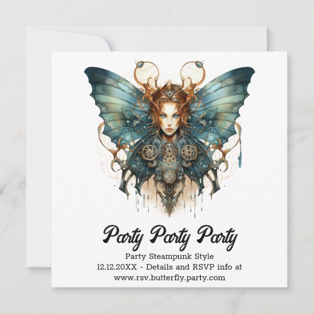 Anúncio Casamento Mecânico Hairstrena Butterfly Steampunk (Frente)