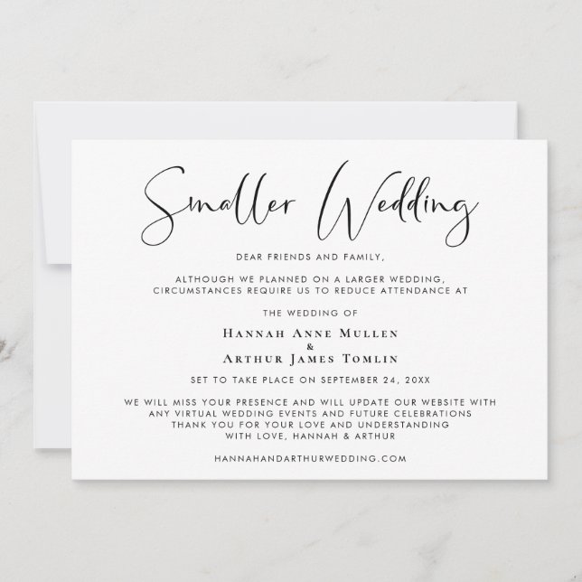 Anúncio Casamento Menor Desdimensionado Elegante (Frente)