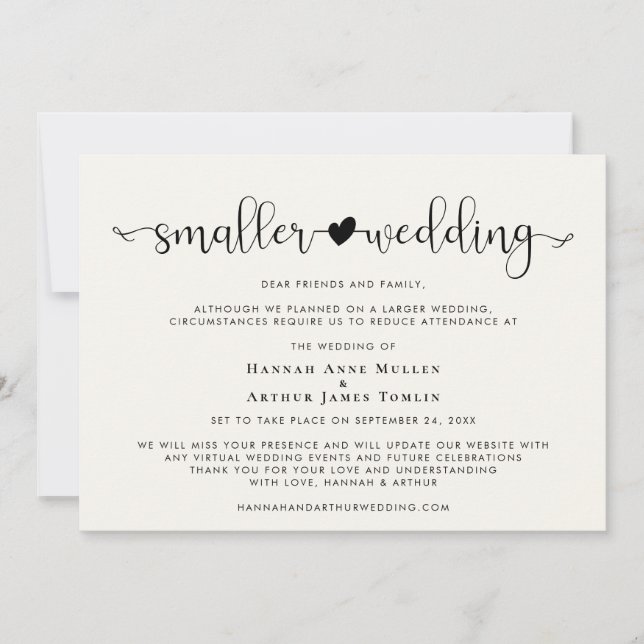 Anúncio Casamento Menor Mudança de Planos Coração Creme (Frente)