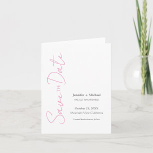 Anúncio Casamento Minimalista Caligrafia Rosa Branco