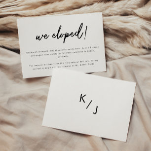 Anúncio Casamento Minimalista Preto e Branco com Letra de